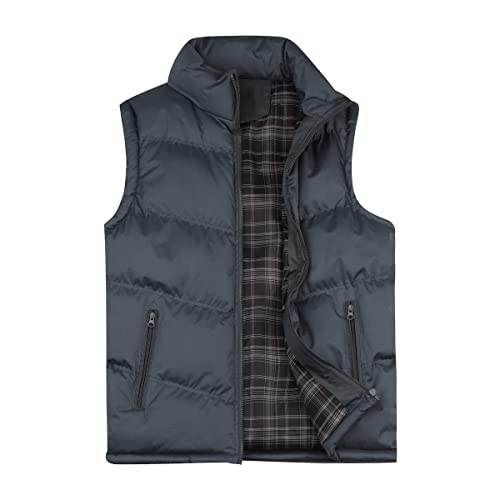 YOUTHUP Mens Gilets Casual Outdoor Quilted Body Warmer Winter Sleeveless Coat Bodywarmer Blue, M