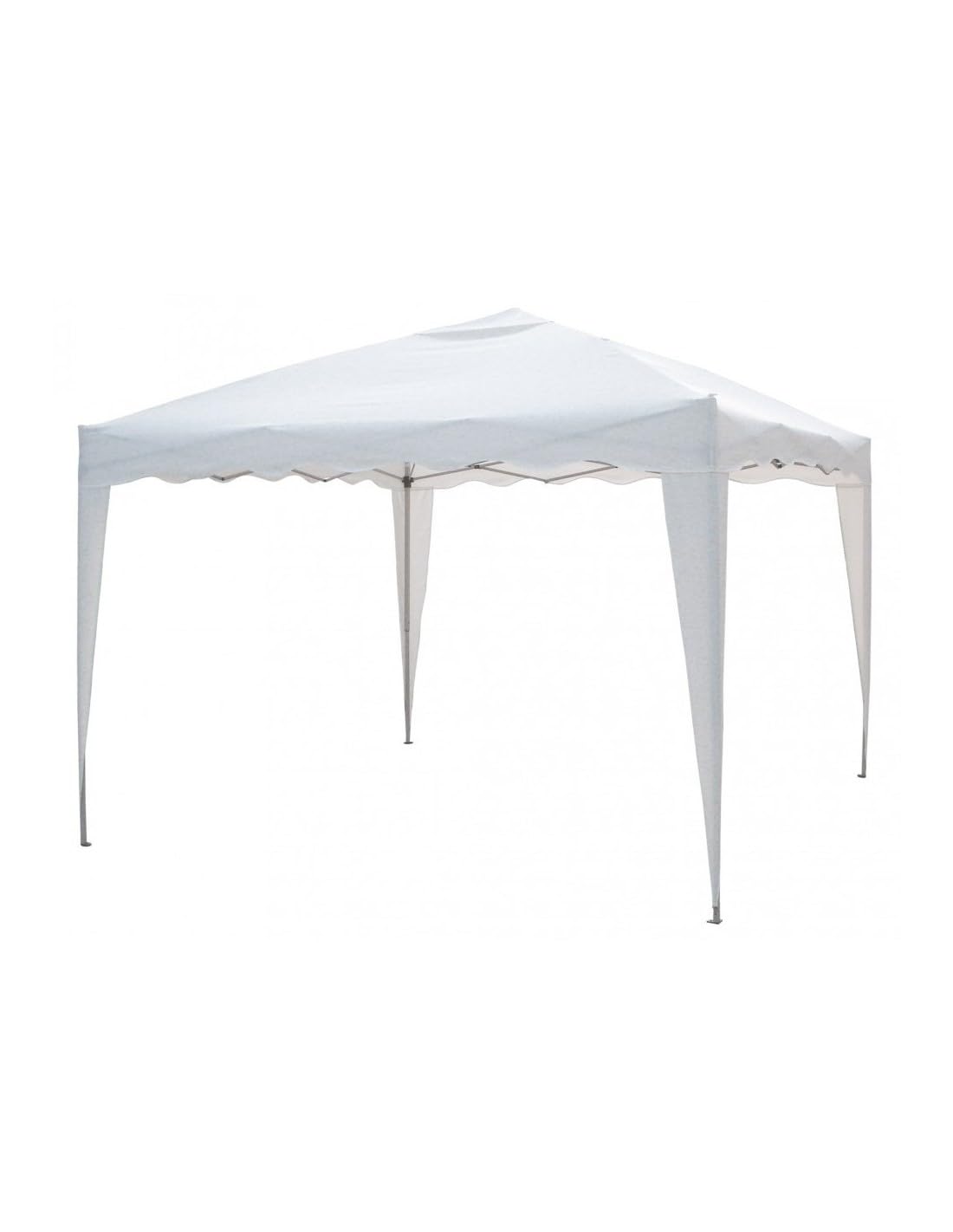 VERDELOOK | Gazebo Pieghevole in Metallo, 3x3 m, Bianco, con Copertura Poliestere, Trasportabile con Borsa Inclusa, da Giardino, Mercato, Tenda Pop up, picchetti inclusi