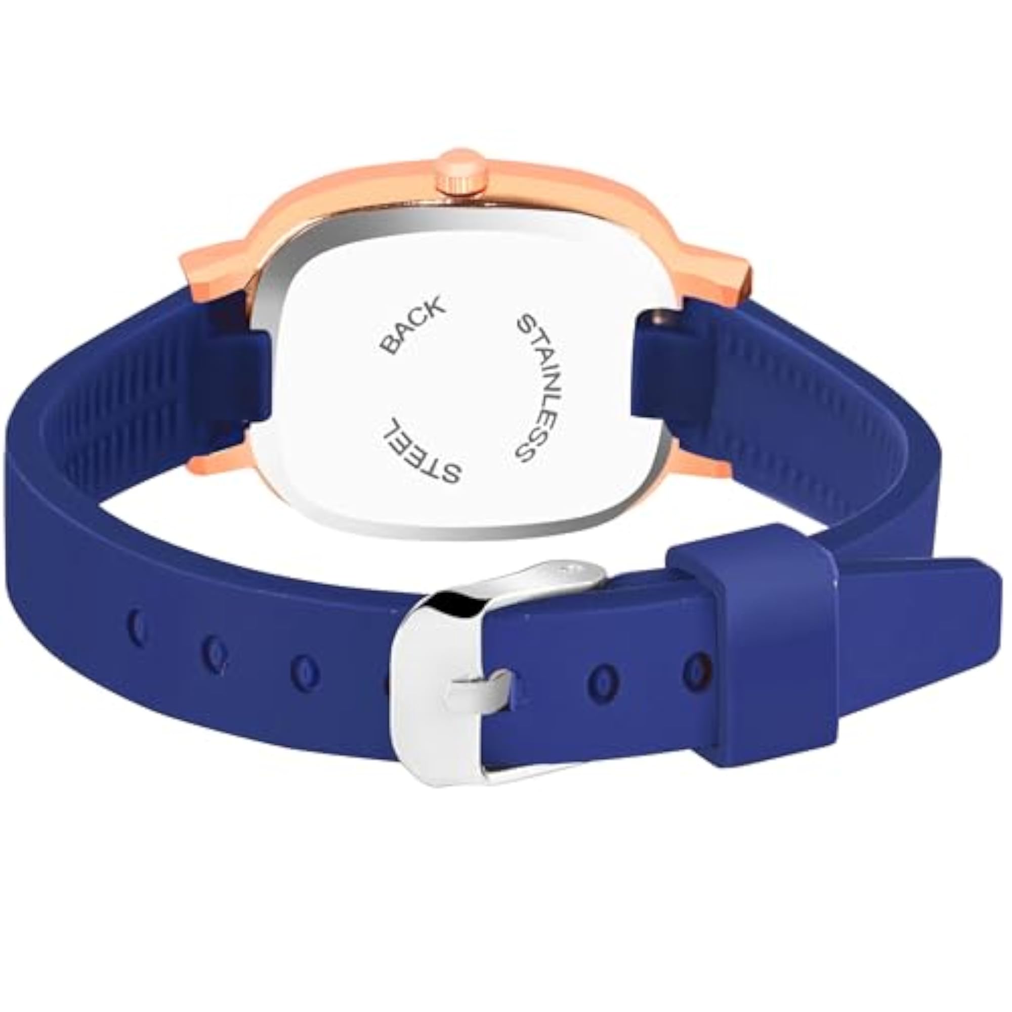 Women's Rose Gold Oval Dial Silicone Strap Wrist Watch