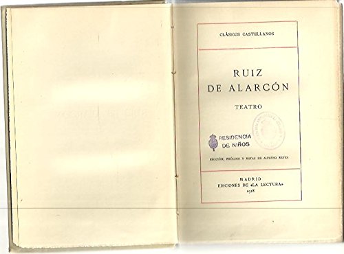 Obras De Teatro Escritas Por Juan Ruiz De Alarcon