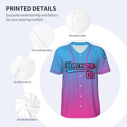 Custom Baseball Jersey Customize Personalized Baseball Jersey Customized Baseball Shirt Customizable Jersey for Women Men miniatura 3