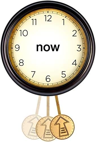 Now Clock - Mindfulness, Zen, Buddhist Decor for Your Home, Office, Yoga or Meditation Room - Unique Gift That Helps You to Be Present & Relax into The Power of Now - (You are Here Pendulum)