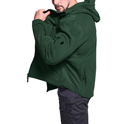 EKLENTSON Men's Military Fleece Jackets Zip Up Hoodies Windbreakers Warm Hiking Camping Hunting Tactical Winter Coats with 6 Zip Pockets - Image 6