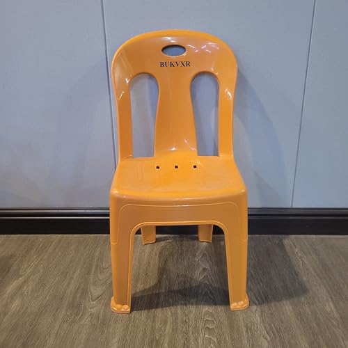 BUKVXR Chairs Plastic Chair with Backrest – Sturdy and Comfortable Orange Lounge Chair
