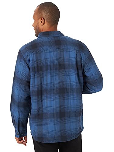 Wrangler Authentics Herren Langärmelige Hemdjacke mit Sherpa-Futter Hemd, Blau (Admiral Blue), Klein