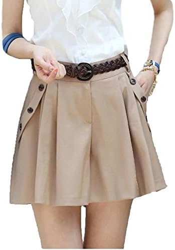 Amazon Ehame 短パン レディース ショートパンツ キュロット スカート ベルト 付き ショーパン ハーフパンツ ホットパンツ ボトムス カーキl キュロット 通販