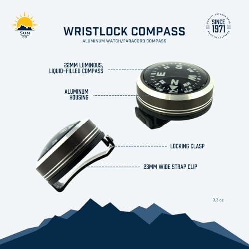 Brújula de muñeca Sun Company WristLock aluminio miniatura 5