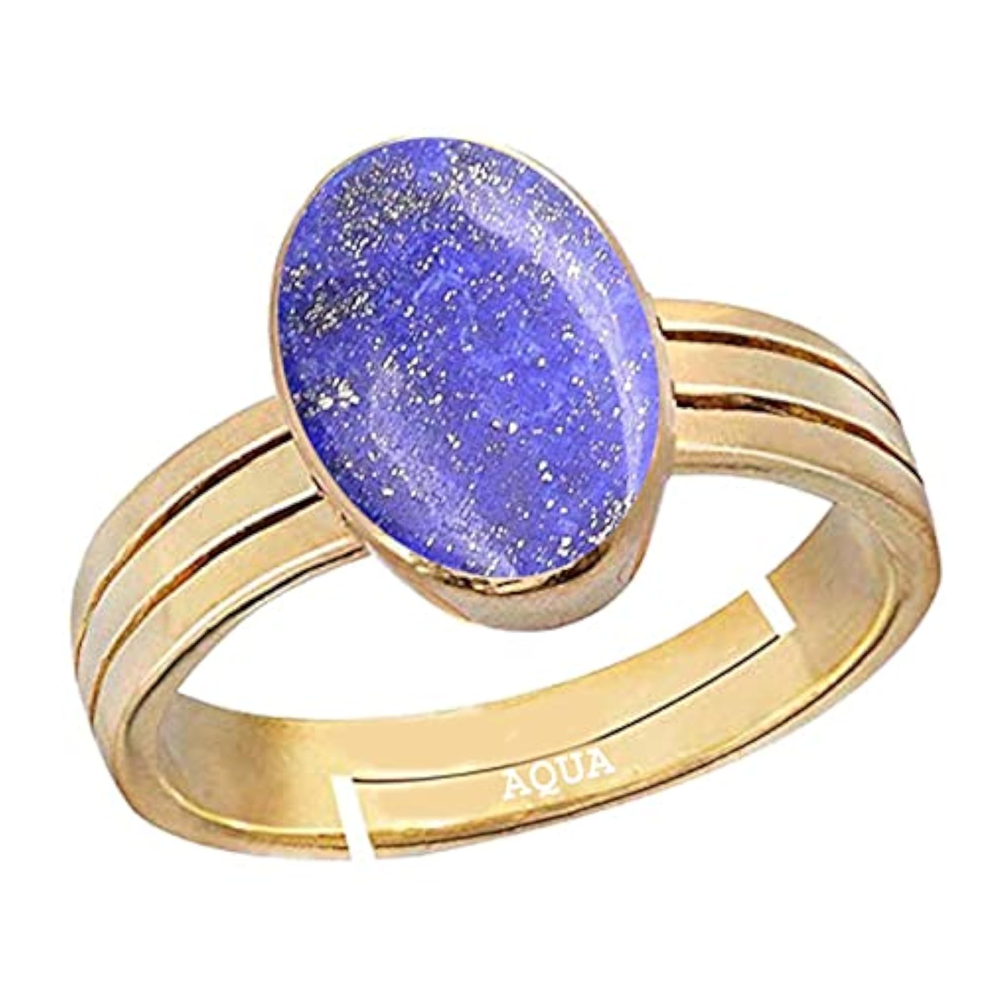Lapis Lazuli Gold Plated Adjustable Ring, Astrological Certified