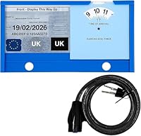 Disabled Parking Permit Protector Lock for Cars Anti-Theft Badge Holder Wallet with Cable Lock for Steering Wheel Includes Clear Cover and Clock Card Secure Display Solution