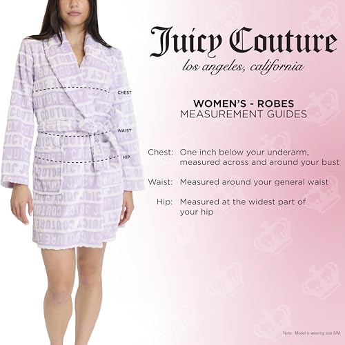 Image of Juicy Couture Women's Super Soft Luxe Plush Shawl Collar Robe