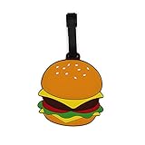 CellDesigns Cartoon/Anime Luggage Tag Suitcase ID Tag with Adjustable Strap (Hamburger)