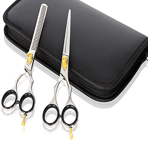 Ensemble cadeau Revêtement Titane Ciseaux coiffure & Ciseaux à effiler Ciseaux De Coiffeur Acier Japonais 5.5 Cover