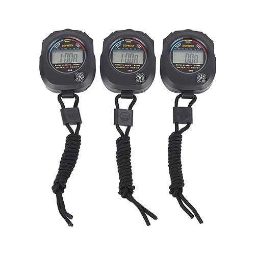 3 PCS Sports Stopwatch Timer, Impermeabilización de Alta Precisión de 40 MAh Sports Stopwatch Timer para Correr Baloncesto, Temporizador de Cronómetro Digital Electrónico
