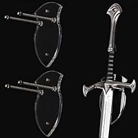 2 Supports Muraux En Acrylique Noir Pour épées Et Couteaux | Kit De Fixation Inclus - Idéal Décoration Murale Arts Martiaux