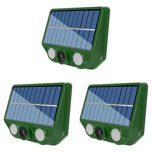 LYEAA Repellente solare ad ultrasuoni per animali, impermeabile IP66 con doppia luce, scoraggia volpe, procioni, cervi