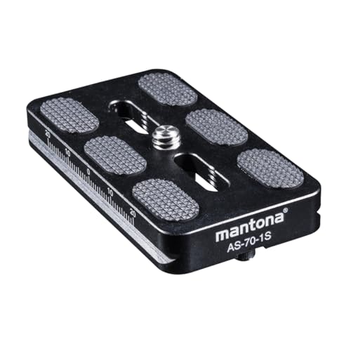 Mantona AS-70-1 Schnellwechselplatte Arca-Swiss kompatibel 70 x 38 mm Aluminium mit 1/4' Schraube Gummipuffern