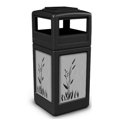 Image of Precision 42 Gallon Waste Container Color: Black