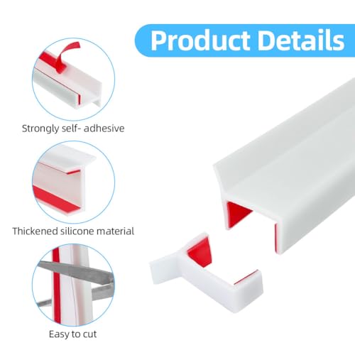 Flintronic Küchenleiste Abdichtungsprofil, Sockelleiste Küche Sockelprofil Dichtung, für 15mm 16mm 17mm Holzstärke-Abdichtungsprofil, für Küchensockel(Weiß, 5M)