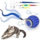 Starnearby 2025 Neu Chase Master Pro Katzenspielzeug Interaktives Katzenball Elektrisch Speedy Tail 3.0 Powerball Katze Spielzeug mit 3 Ersatzschwanz (Blau)