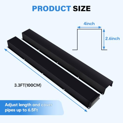 LyPrem 6.5ft Mini Split Line Set Cover 4" PVC for AC & Heat Pump Black by LyPrem - Used condition - Image 4