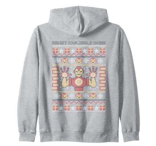 Marvel Iron Man Ugly Christmas Zip Hoodie