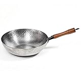 Taille : 30 cm, 32 cm, 34 cm. Poêles à sauter Poêle à frire en fonte ancienne Poêle à frire universelle antiadhésive non revêtue Poêle de cuisson domestique en fer forgé à fond rond (couleur : fonte, taille : 32 cm), 32 cm (34 c