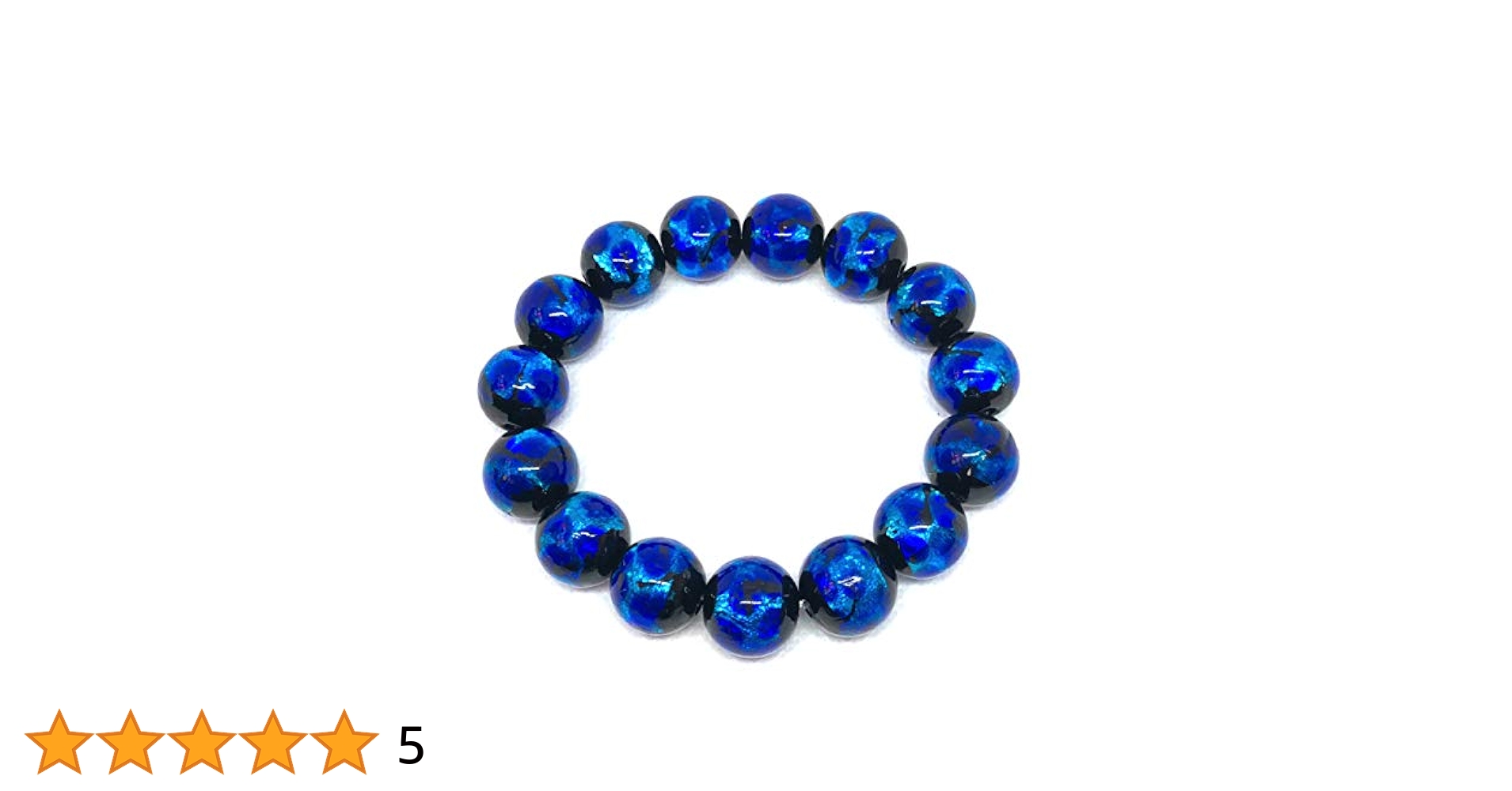 ミヤコマリン 12mm ブレスレット 蓄光 ホタルガラス とんぼ玉 ミヤコマリン 青芯 蓄光 ホタルガラス 12mmブレスレット とんぼ