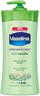 Vaseline Intensive Care Lotion, Aloe Soothe, 20.3 Fl Oz (Pack of 3)