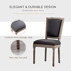 Virabit French Dining Chairs Set of 4, Louis Dining Chairs with Square Backrest and Exquisitely Carved Solid Wood Frame for Living Room, Kitchen, Restaurant Virabit French Dining Chairs Set of 4 Louis Dining Chairs with Square Backrest and Exquisitely Carved Solid Wood Frame for Living Room Kitchen Restaurant