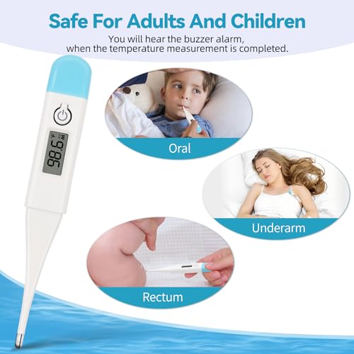 Thermometers for Adults & Kids - Medical Grade, Accurate Oral & Armpit Thermometer, Ideal for Travel, Digital Oral Thermometer for Newborns & Children, Easy-to-Use & Read - Thumbnail 4