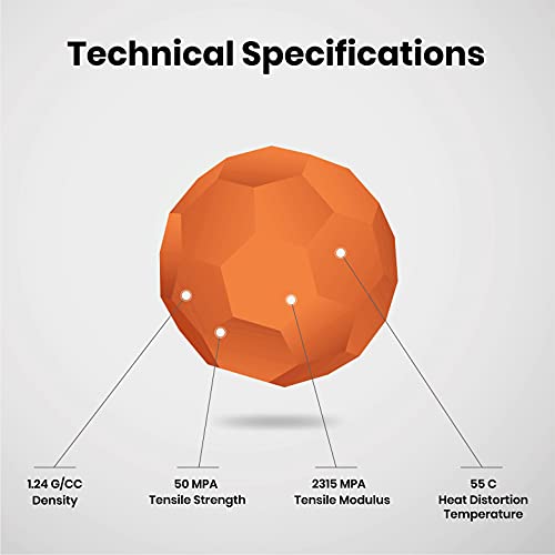 Image of NUMAKERS PLA+ 3D Printer Filament, 1.75mm, Dimensional Accuracy + /- 0.03 mm, 1 kg Spool (2.2 lbs), Compatible with Most FDM Printers (Orange)
