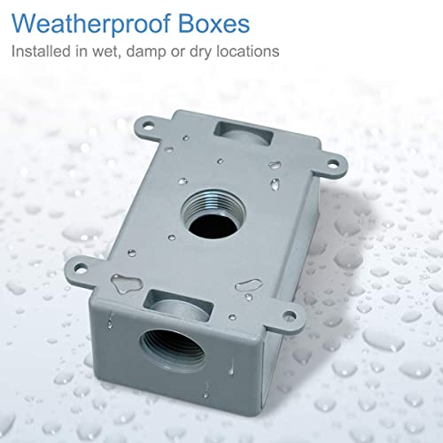 Yxx-Tech Single-Gang Electrical Box, Suitable 1/2-Inch Or 3/4-Inch Electrical Conduit Weatherproof Outdoor Outlet Box, Ul Listed，Plastic Junction Box Outlet（2Pcs） #TOP2