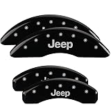MGP Front and Rear Brake Caliper Covers for 2023 Jeep Grand Cherokee with Jeep Logo, Custom Fit, Black