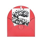Rote Grußkarte - Soccer-font-lette Print Blanko Gesegnete Karte für Geburtstag, Hochzeit, Valentinstag & Party Einladung