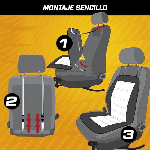 WALSER Funda de asiento para coche Novara universal y almohadilla protectora en negro gris Protector de asiento para coches y camiones 13447