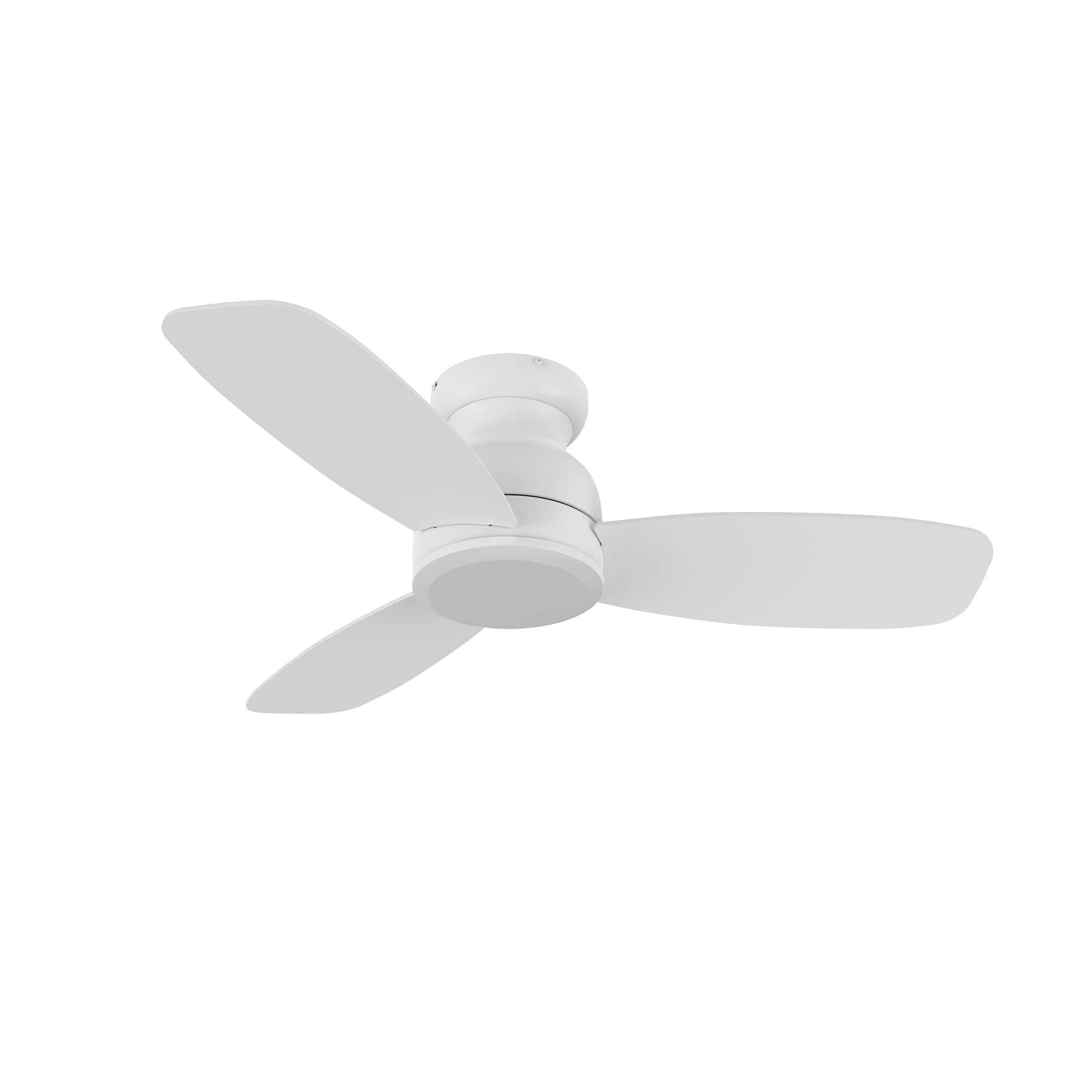 Carro 44 Inch Flush Mount Ceiling Fan without Lights, White Ceiling Fan with Remote Low Profile, 10-Speed Reversible DC Motor, 3 Dual Finish Blades,