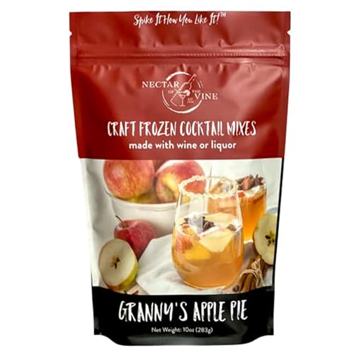 Nectar of the Vine Granny's Apple Pie Wine Slushy Mix, Just Add Wine, Liquor or Make a Mocktail, Warm or Frozen Cocktail Drink Mix, Up to 10 Servings, All-Natural Cane Sugar, Refreshing & Flavorful