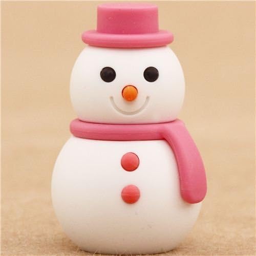 pink Snowman Christmas eraser by Iwako from Japan by Iwako