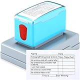 Sayglossy Teacher Stamp for Classroom 5 Stars Writing Grid Stamp Self Inking for Teacher Homework Grading Feedback Back to School Elementary Students School Supplies Gifts, 2 x 1 inches