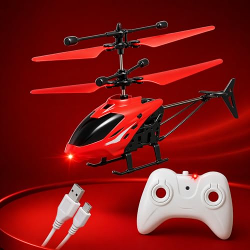 Image of Flying Helicopter Palm Sensing Flying Helicopter Flying for Kids, Girls, Boys, Children I Small Size I Pack of 1 I (Red Colour)