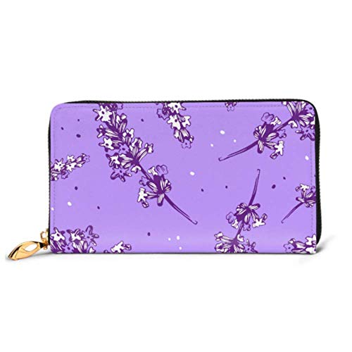 Preisvergleich Produktbild JHGFG Mode Handtasche Reißverschluss Brieftasche Muster Lavendel Telefon Kupplung Geldbörse Abendkupplung Blockieren Leder Brieftasche Multi Card Organizer