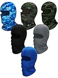 SATINIOR 6 Pieces Ski Mask Full Face Cover UV Sun Protection Balaclava Summer Ice Cooling Neck Gaiter for Men Outdoor Cycling(Gray, Blue, Black, Fluorescent Colors)