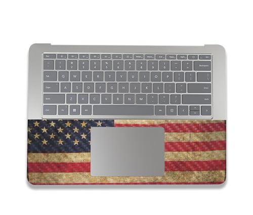 Image of MightySkins Carbon Fiber Skin Compatible With Microsoft Surface Laptop Studio 2 (2023) Full Wrap Kit - Vintage Flag | Protective, Durable Textured Carbon Fiber Finish | Easy To Apply | Made in the USA