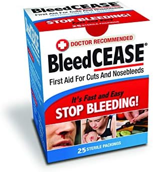 BleedCEASE First Aid for Cuts and Nosebleeds Sterile Packings, 25 Count
