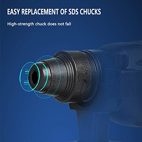 QHYXT Akku-Bohrhammer, bürstenloser Motor, Schlagbohrmaschine mit DREI Funktionen, einstellbare Geschwindigkeit… – Bild 7