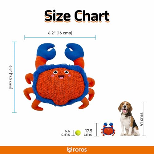 Image of BarkButler x FOFOS Summer Soft Dog Toy Crab - Plush & Squeaky Toys for Dogs, Dog Toys for Medium Dogs (0-20kgs) - Red
