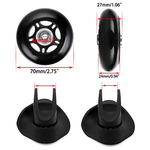 Ownmy 70Mm X 24Mm Luggage Suitcase Replacement Wheels, Rubber Swivel Caster Wheels Bearings Repair Kits, A Set Of 2 #TOP2