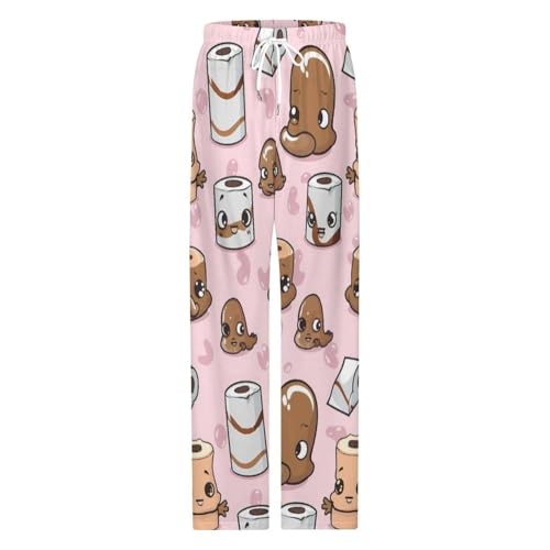 Cute Poop & Toilet Paper Men's Pajama Pants Lightweight Pjs Bottoms Sleepwear Soft Lounge Pants Sweatpants with Drawstring3