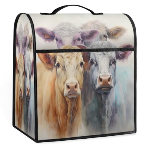 Coffee Maker Cover Colorful Cow Kitchen Appliance Covers Small Appliance Covers Blender Cover Juicer Cover Dust Covers for Kitchen Appliances with Top Handle and Pockets,Washable,C529
