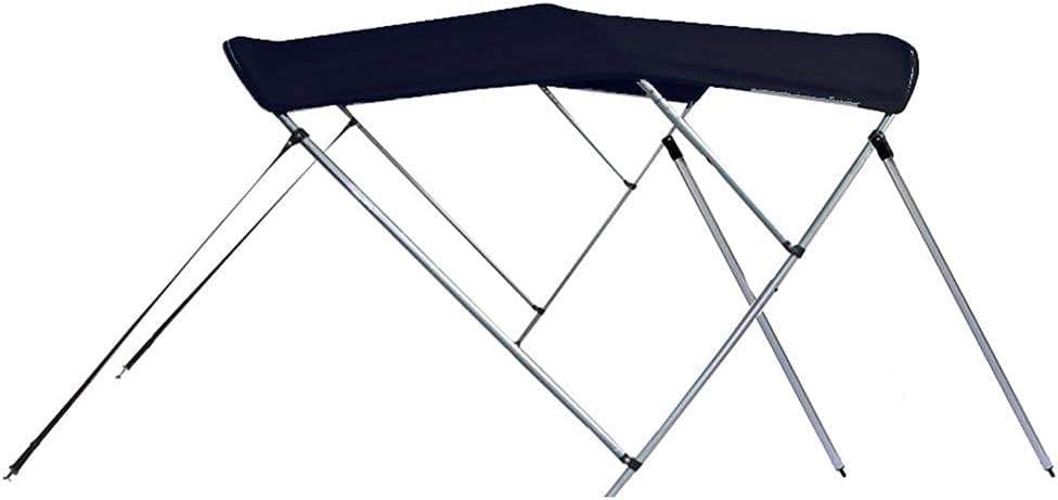 SBU Black Aluminum 3-Bow Bimini Top Compatible for Blue Water Marque 22 BR I/O for Model Years 1993-1998